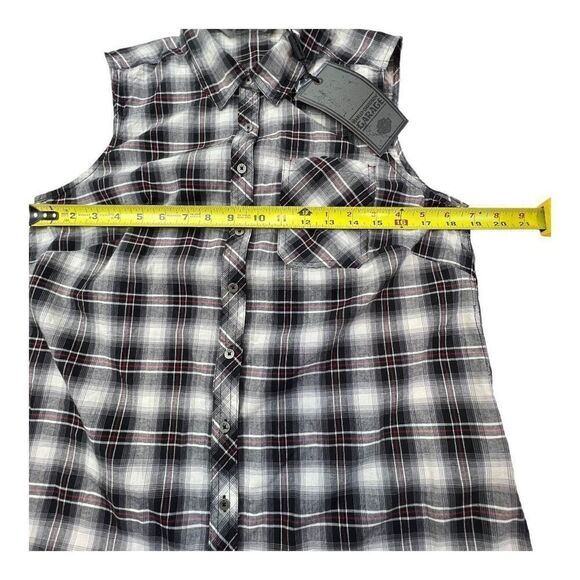 Harley Davidson Women's HDMC Sleeveless Plaid Button Down Shirt Black Medium NWT - Picture 5 of 11